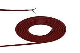 D0533  Cavo 1m Red/Black Braided 2 Core 0.75mm Cable